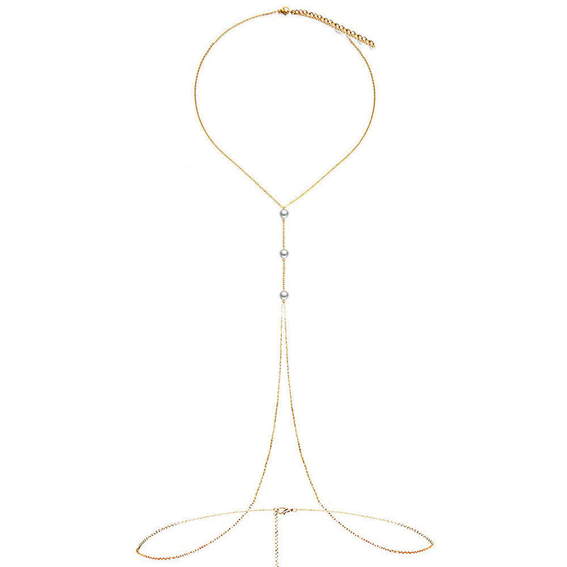Sexy Pearl Chest Bra Belly Body Chain