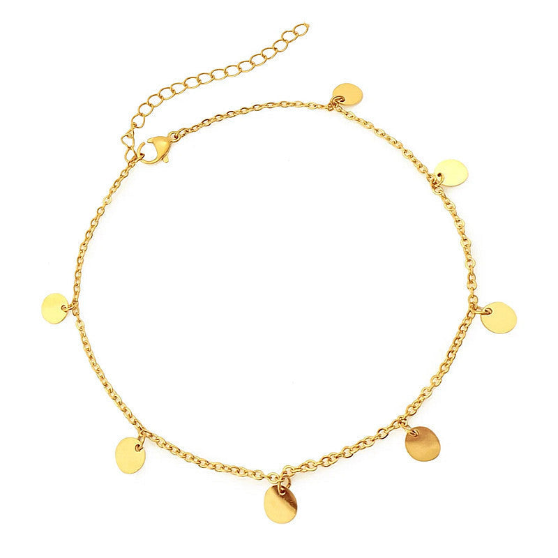 Disc Coin Pendant Ankle Chain