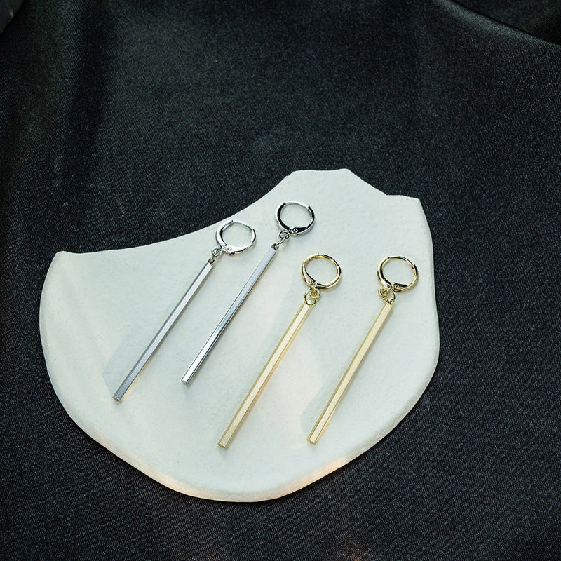 Long Geometric Drop Earrings