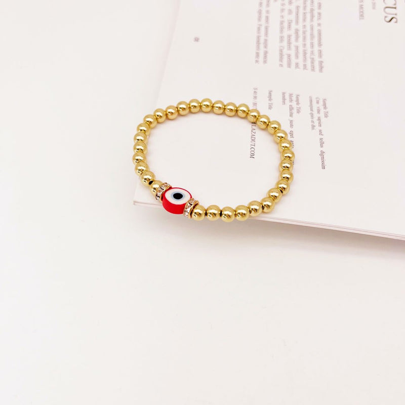 Turkish Charm Big Evil Eye Beaded Bracelet
