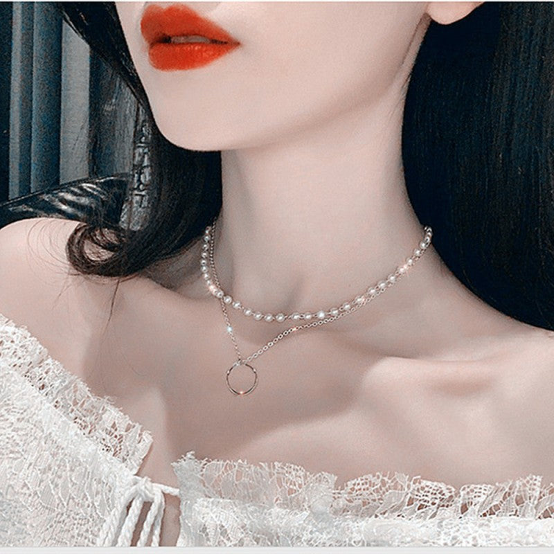 Multi-layer Pearl Chain Boho Charm Necklaces