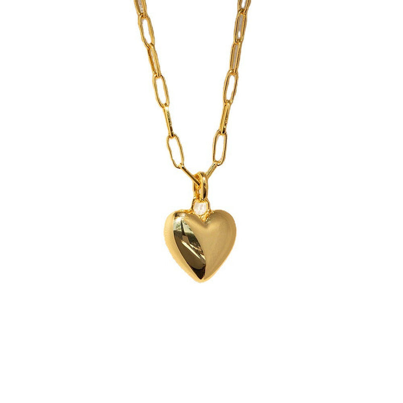 Vintage Gold Heart Charm Necklace