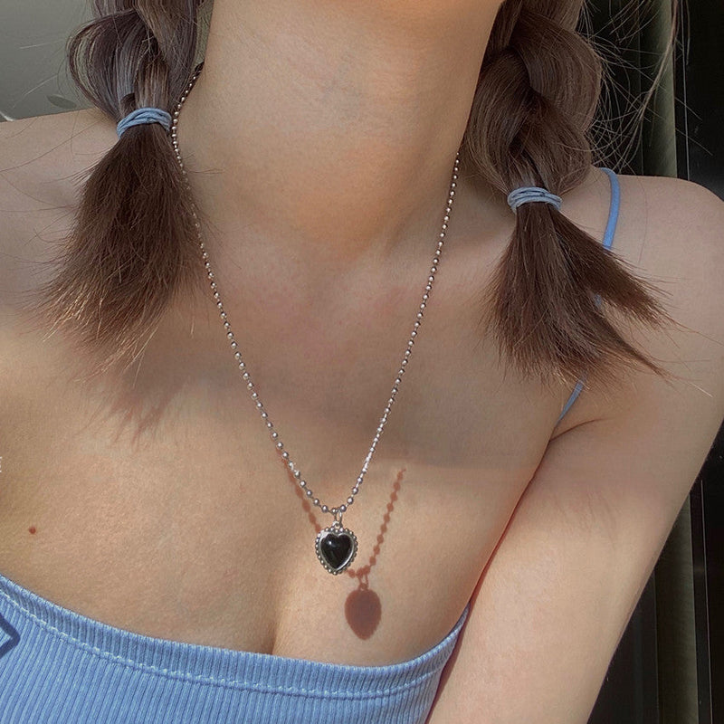 Black Love Pendant Necklace