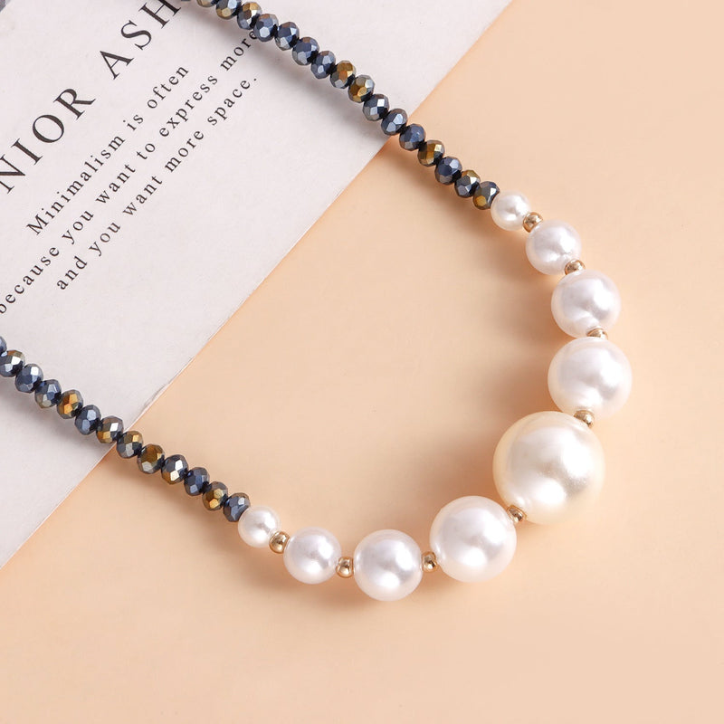 Pearl Baroque Glass Bead Chain Necklace