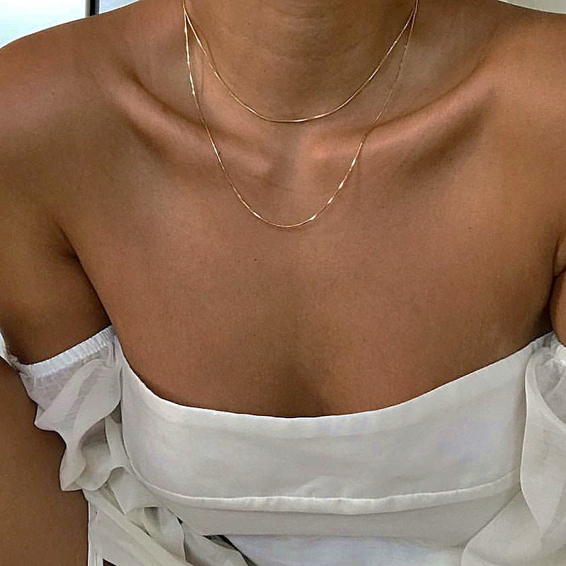 Double Layered Chain Necklace Women