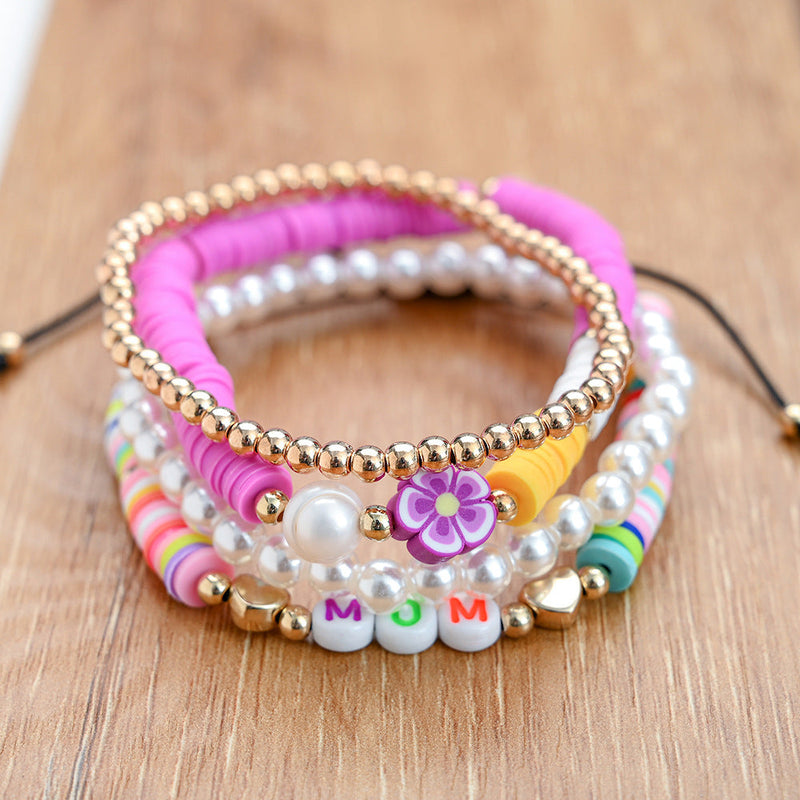 Bohemian Beaded Stretch Bracelets Colors Clay Beads
