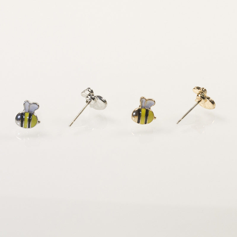 Bee flower stud earrings set