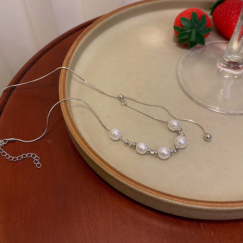 Long Fringe Pearl Necklaces Sweater Clavicle Chain