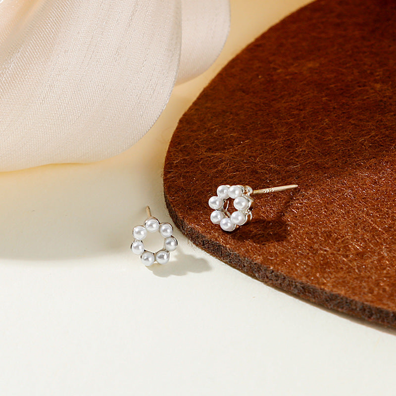 Imitate Pearl Flower Earrings