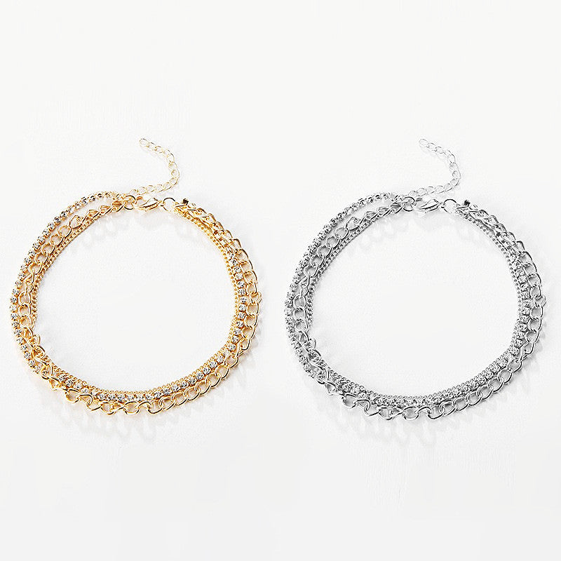 Multi Layer Summer Rhinestone Chain Foot Jewelry