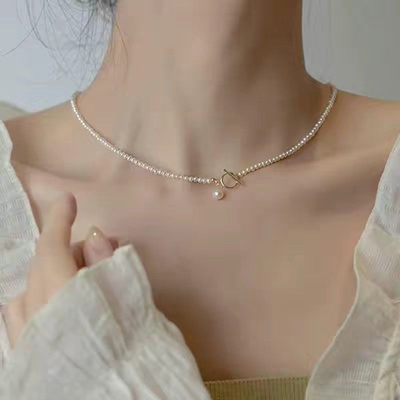 Imitation Pearl Beaded Necklaces Glass Beads