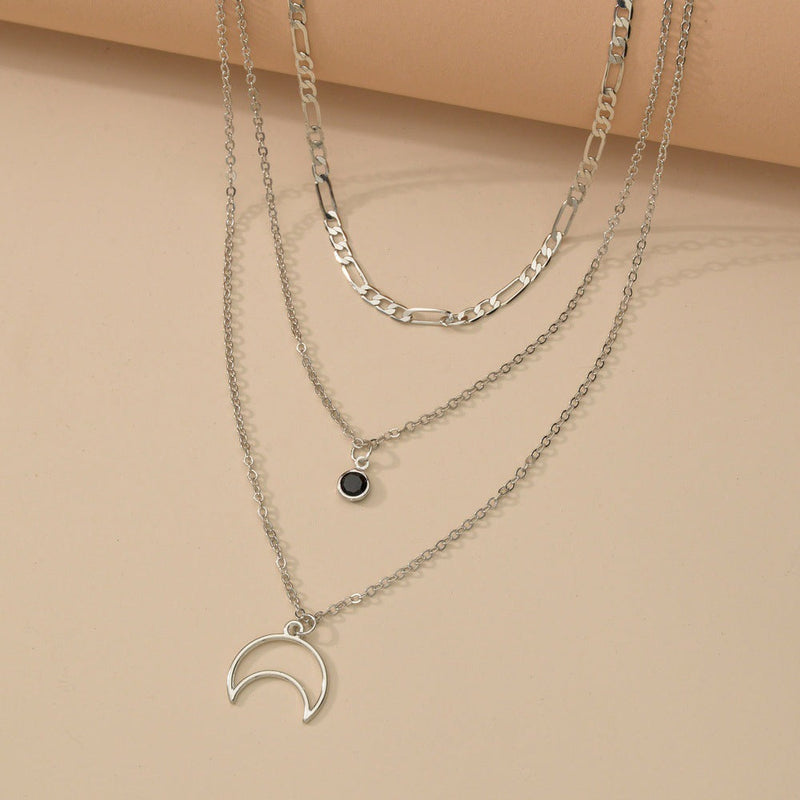 Vintage Star Moon Multi Layer Long Pendant Choker Necklaces