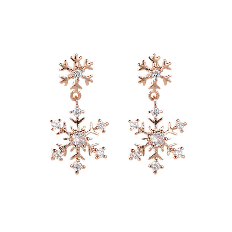 Sweet Snowflake Retro Rhinestone Earrings