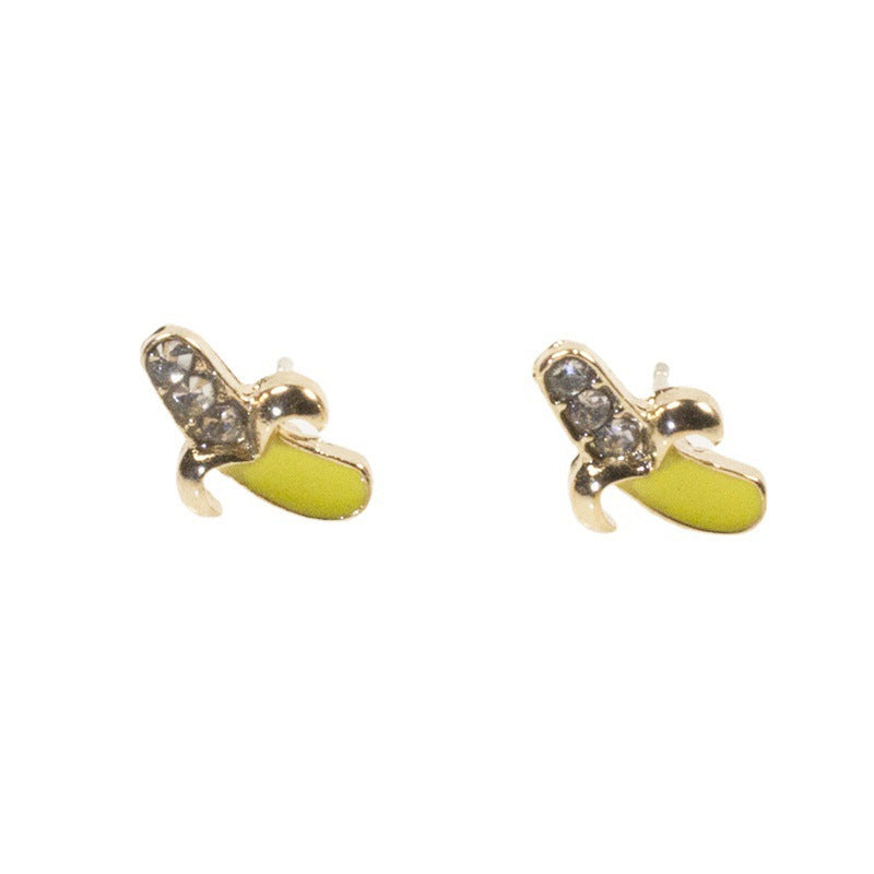 Rhinestone Banana Stud Earring