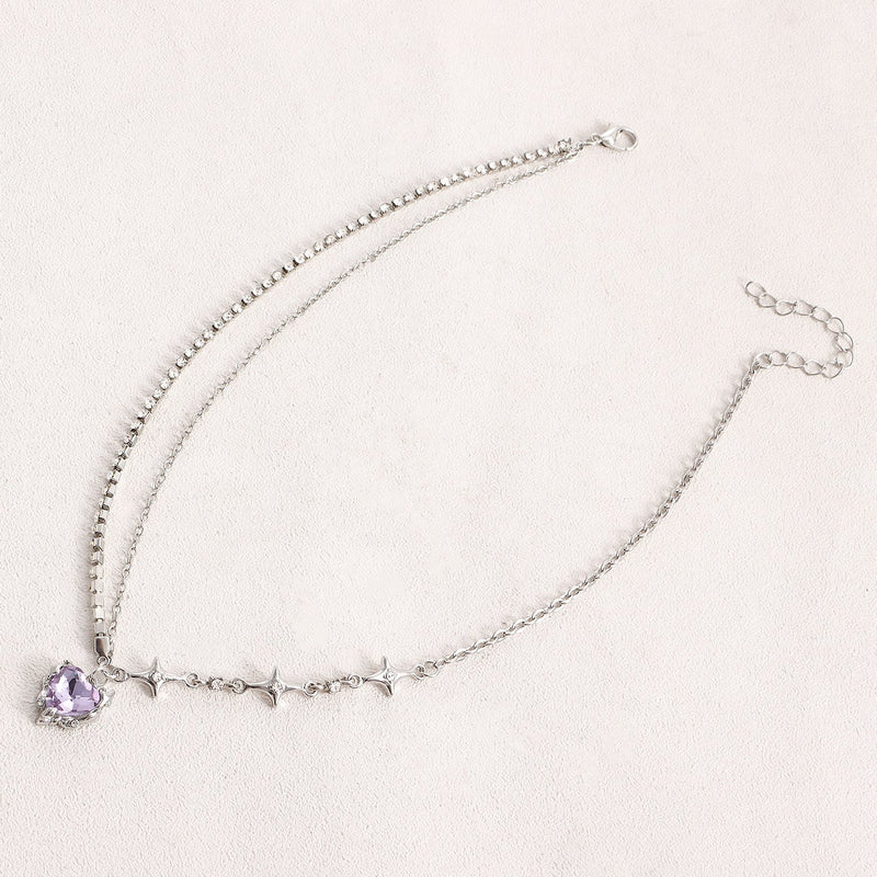 Sweet Crystal Love Stone Fashion Jewelry Women Necklace