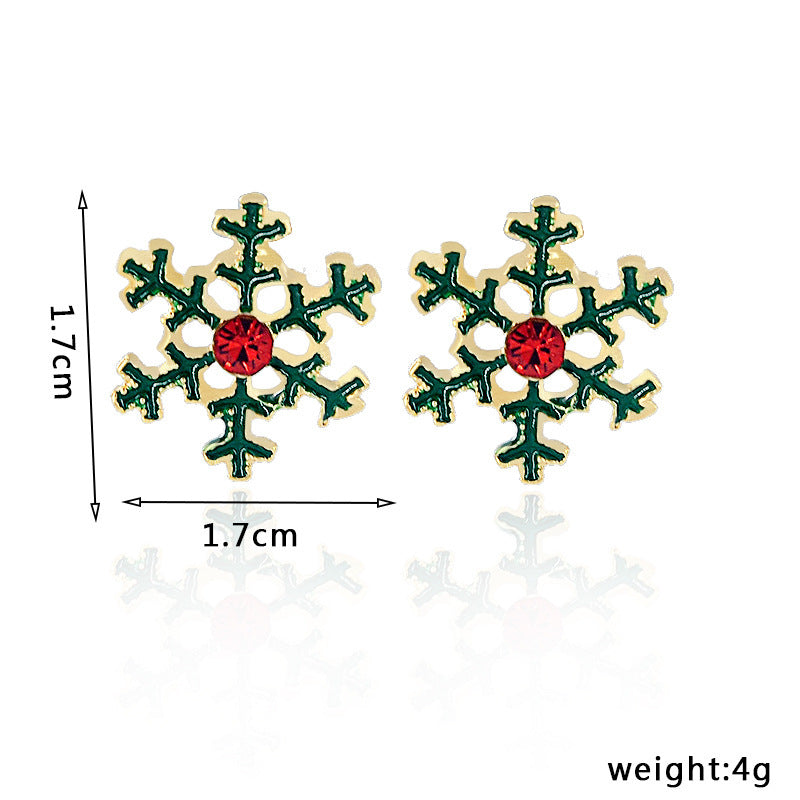 Christmas Enamel Snowflake Earring