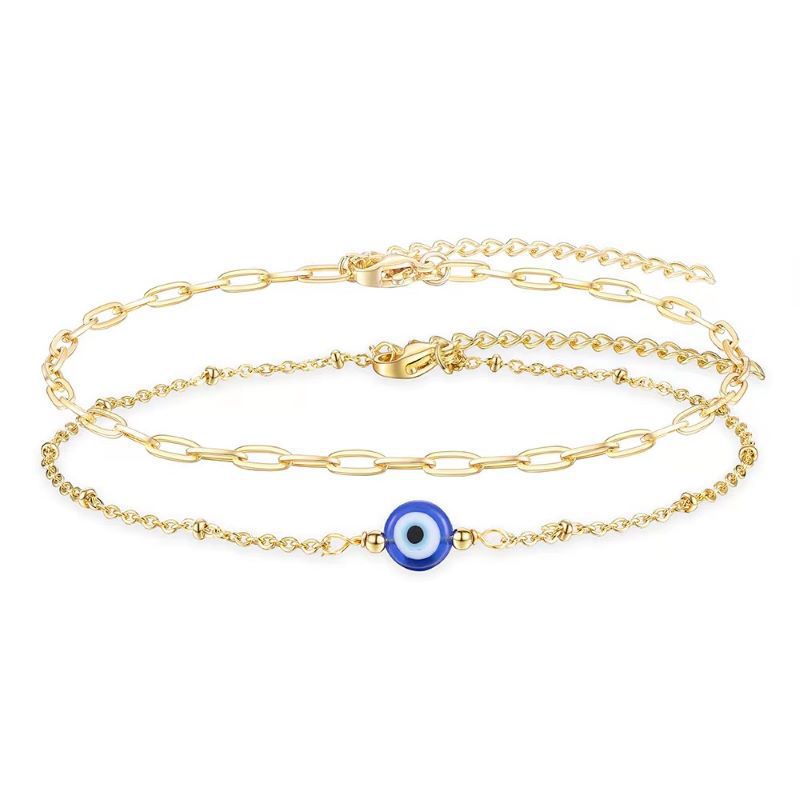 Bohemian Style Devil Eye Bracelet Double Layer Set
