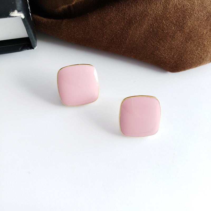 Geometric Enamel square Earrings