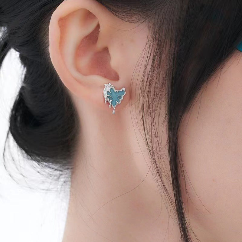 Butterfly Blue Enamel Stud Earrings