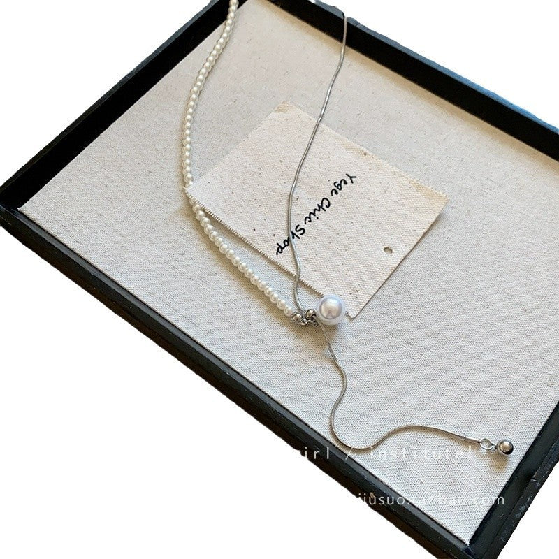 Pearl Snake Chain Choker Necklace for Lady