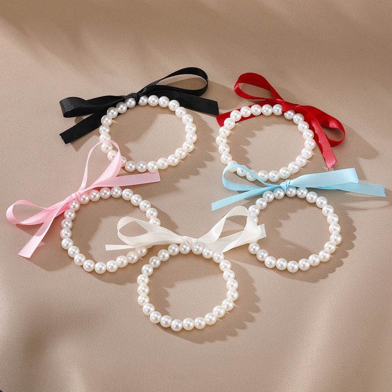 Beads Pearl Bow Bowknot Bracelet