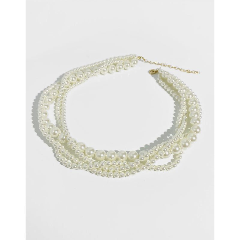 Fashion 4 Strand Pearl Necklaces Faux Pearl Necklace