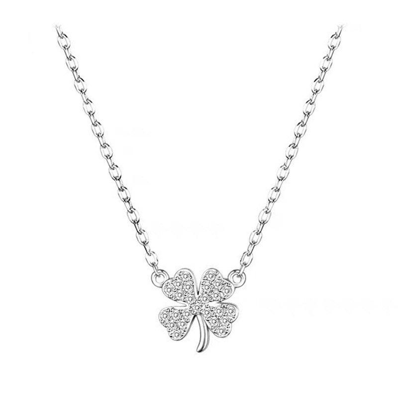 Stone Four-leaf Clover Necklace