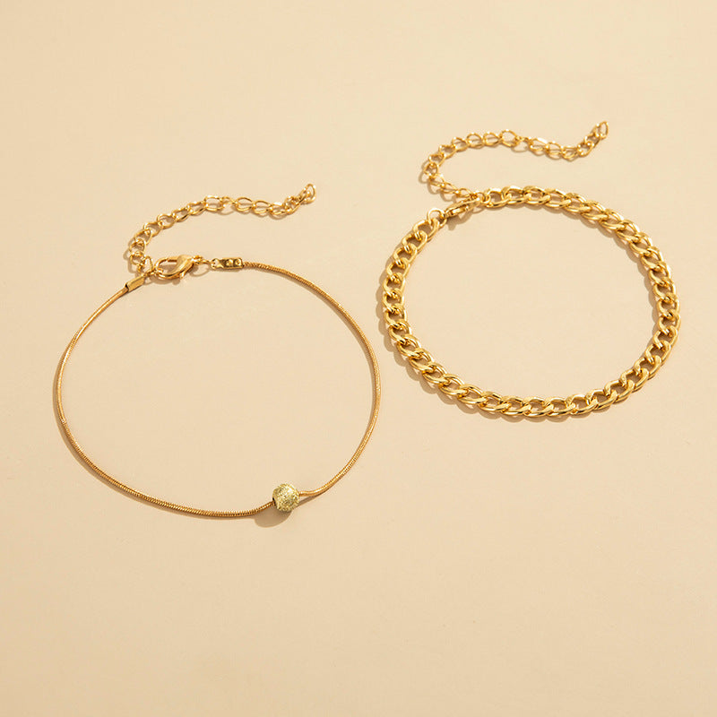 Hip Hop Bead Cuban Chain  Anklet Jewelry