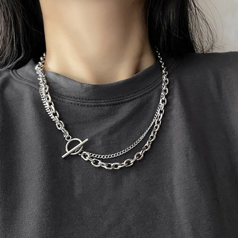 Multi Double Layer Necklace Choker Chain Necklace