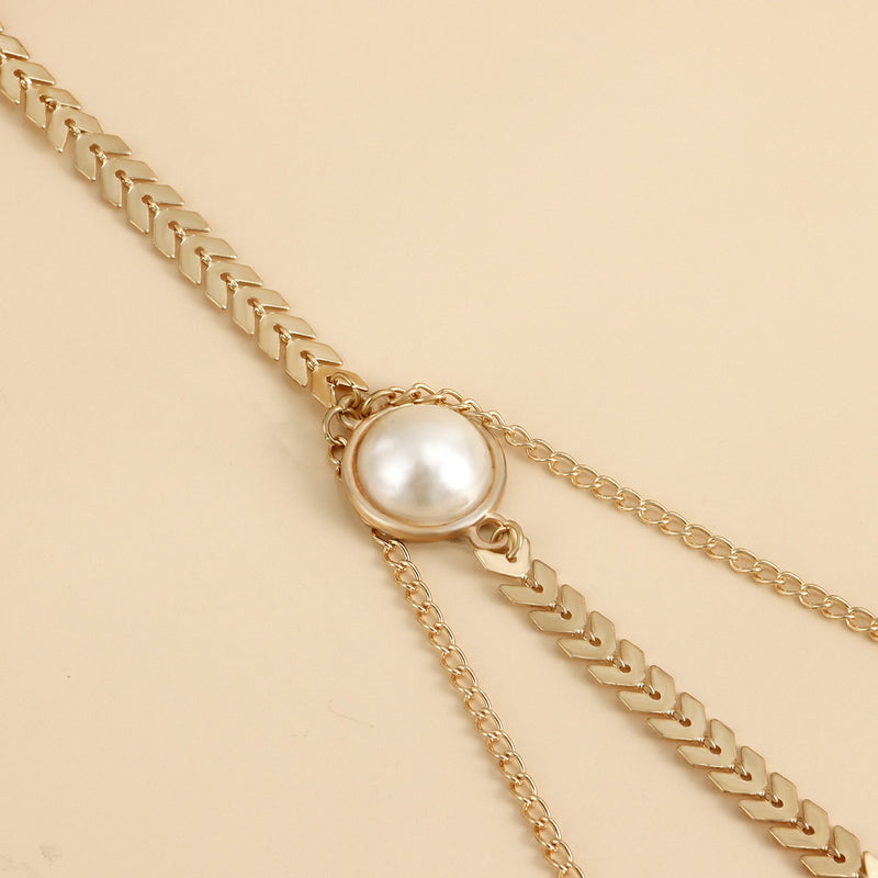 Summer Bohemian Pearl Multilayer Leg Chain Thigh Chain Body Jewelry