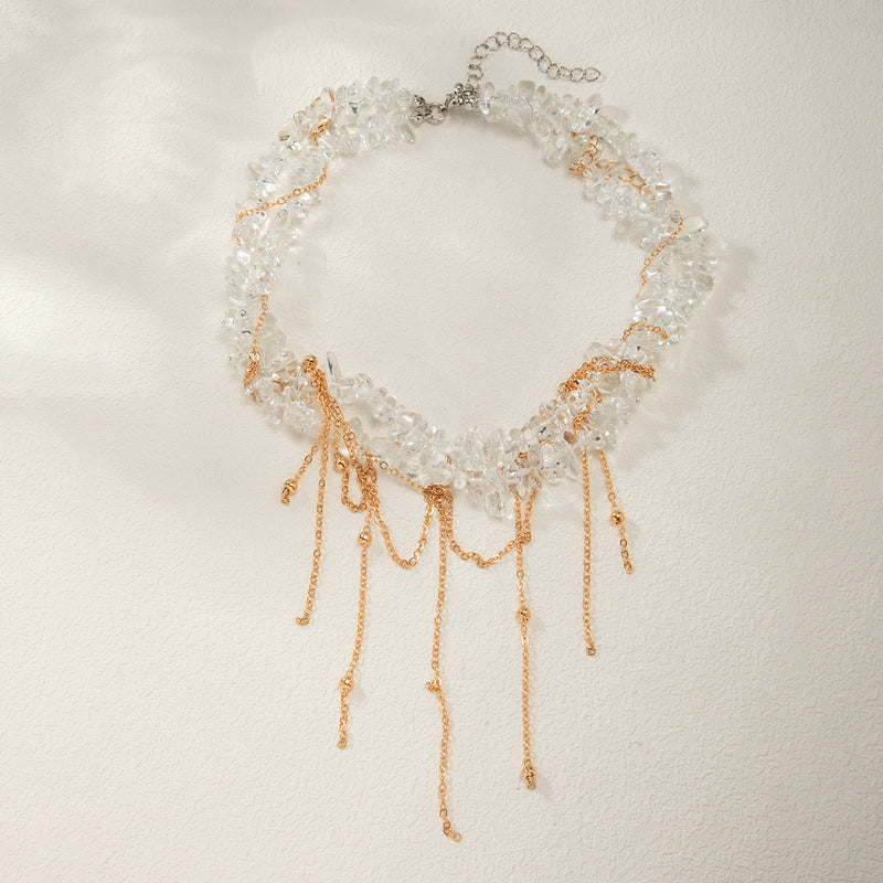 Bohemian Style Natural Macadamia Tassel Clavicle Necklace