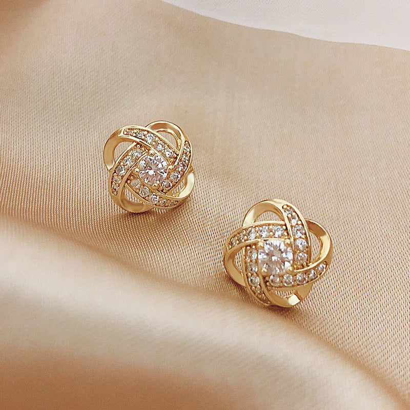 Crystal Four Leaf Clover Earrings Women