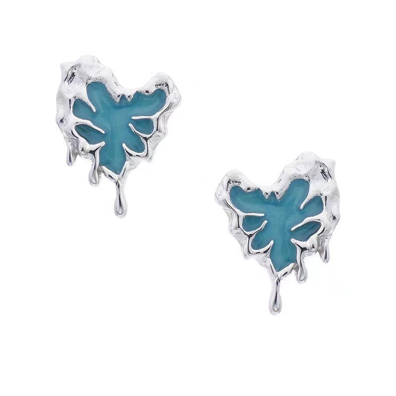 Butterfly Blue Enamel Stud Earrings