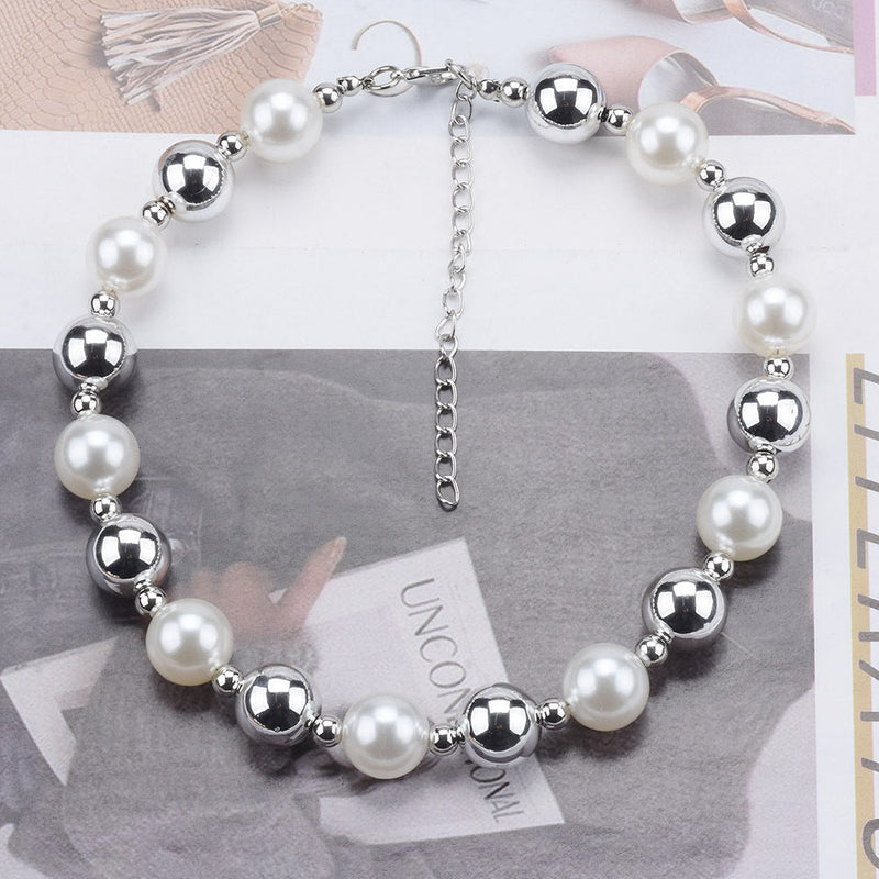 Chunky Choker Necklace Pearl Statement Necklace