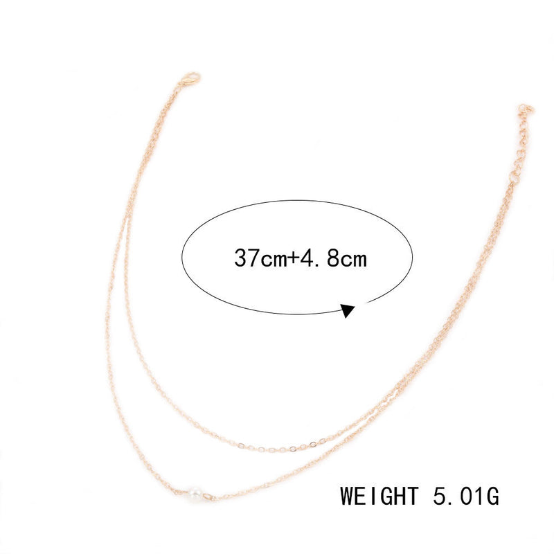 Double Layer Necklace Elegant Pearl Pendant