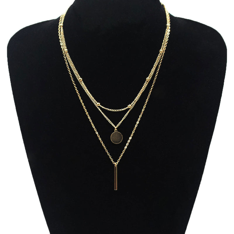 Multilayer Bar Necklace Boho Layered