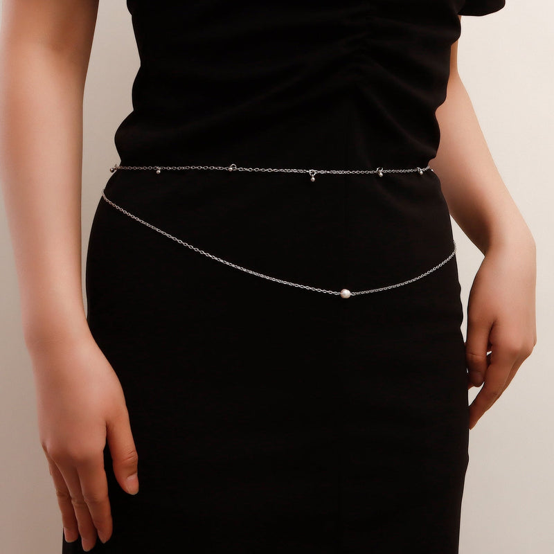 Boho Layer Body Chains Pearl Bikini Belly Chain