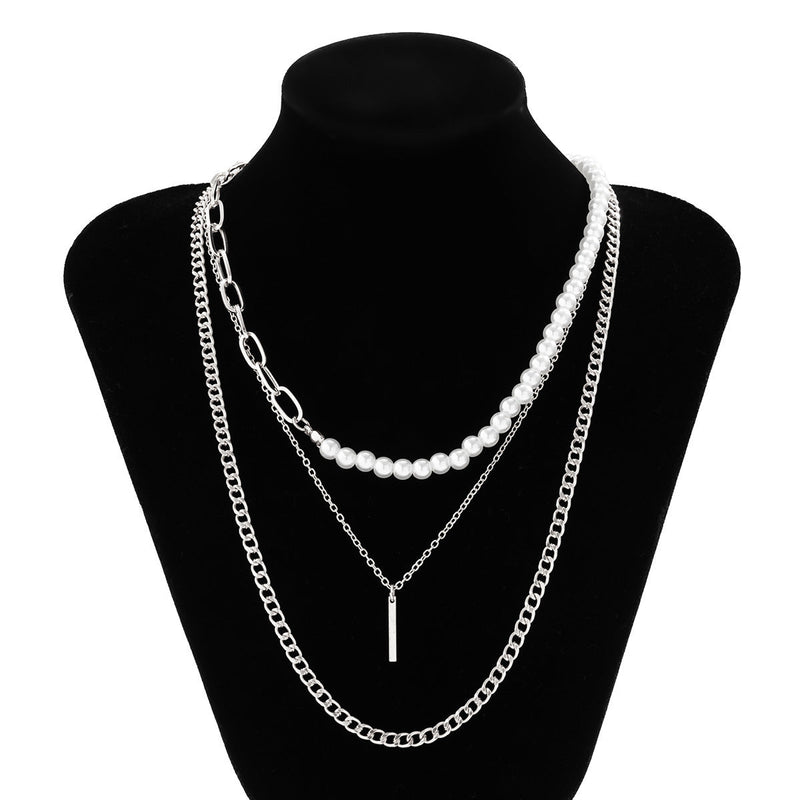 Fashion Multi-layered Chains Pearl Beads Necklaces