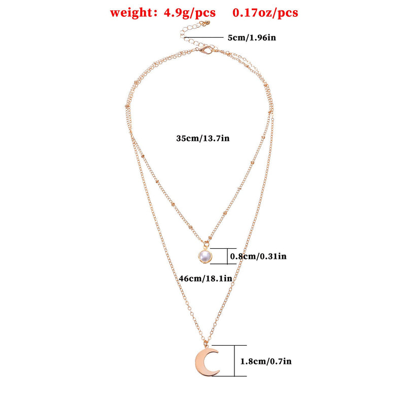 Moon Pearl Pendant Necklaces