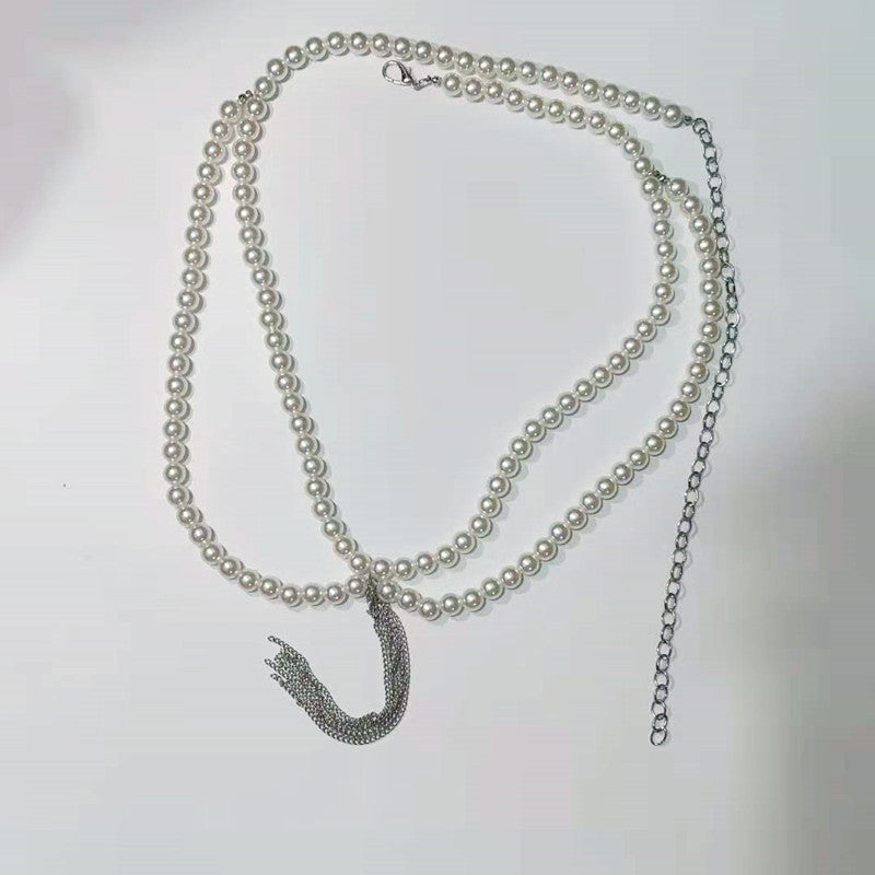 Pearls Body Chain Panties Tassel Bikini Waist Belt Belly Chain