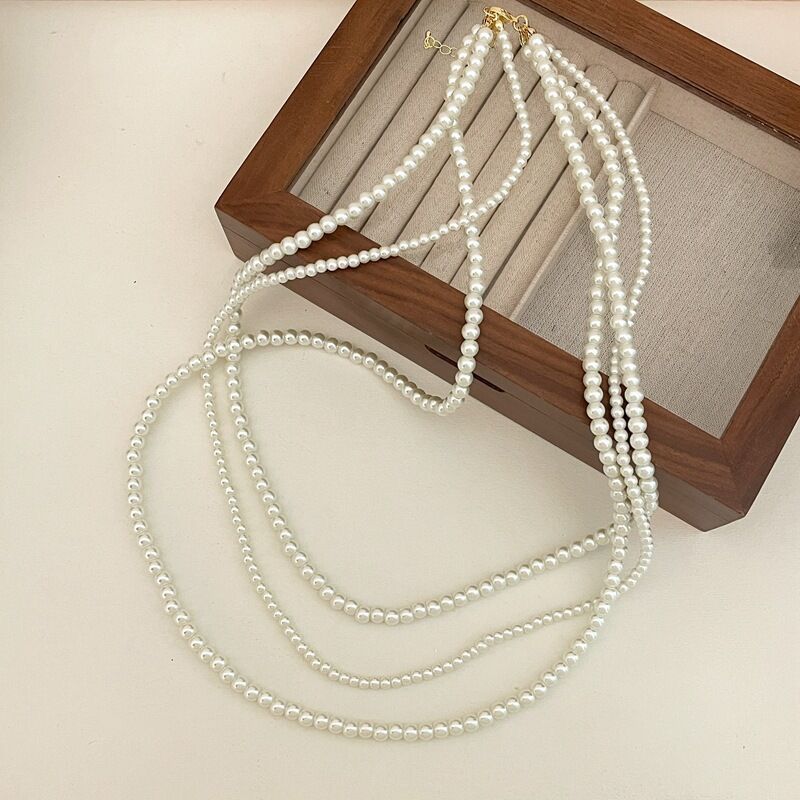 Pearl Necklace Multilayer Pearl Beaded Luxury Choker for Women