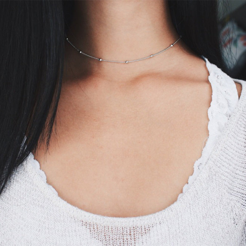 Bead Delicate Chain Necklace
