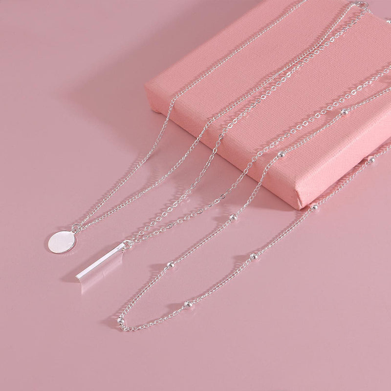 Multilayer Bar Necklace Boho Layered