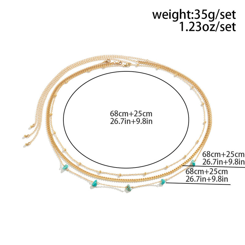 Sexy Simple Beach Style Color Stone Bead Waist Chain