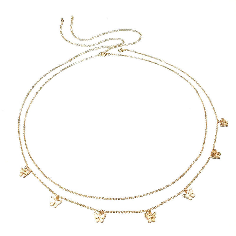 Mini Butterfly Pendant Waist Chain Elegant Waist Belly Chain