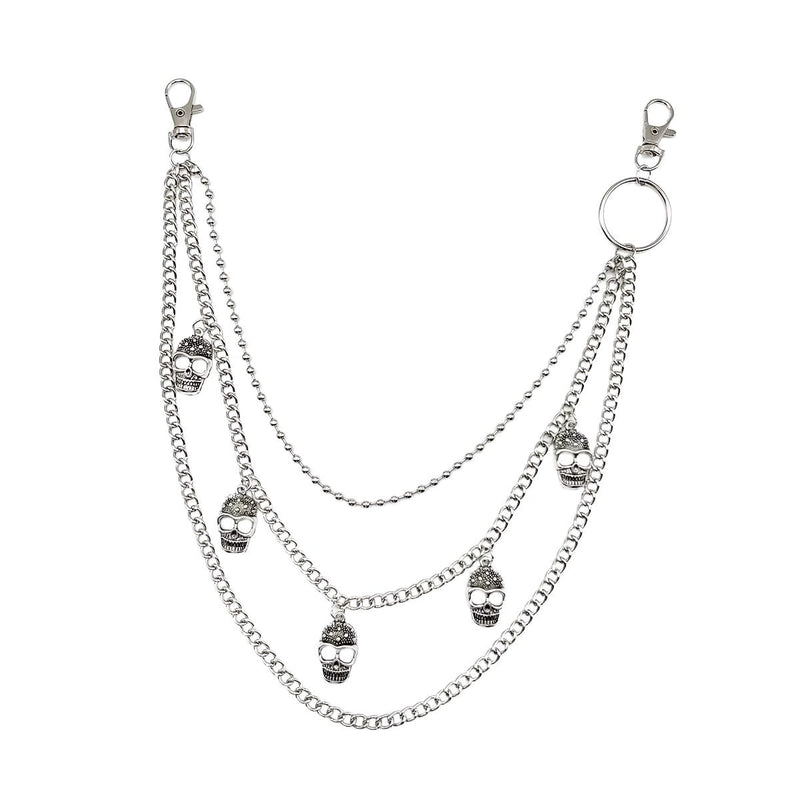 Punk Rock Skull Decoration Double Layers Jeans Chains Pants Chain