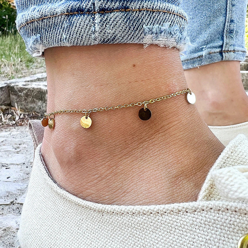 Disc Coin Pendant Ankle Chain