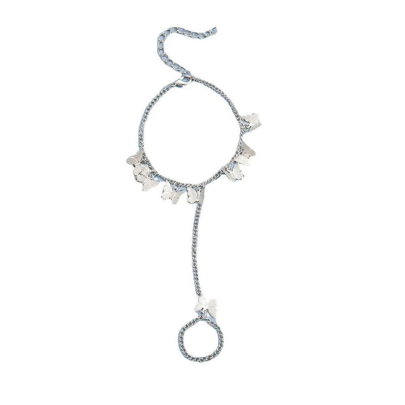 Link Chain Butterfly Finger Hand Bracelets
