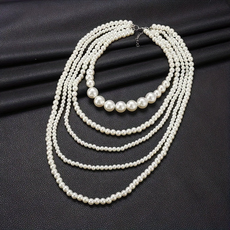 Multilayer Elegant Imitation Pearl Chain Necklace for Women Trend Luxury Beads Choker Neck Jewelry Gift Wed Accessories pearl necklaces for women pearl necklace pearl necklace