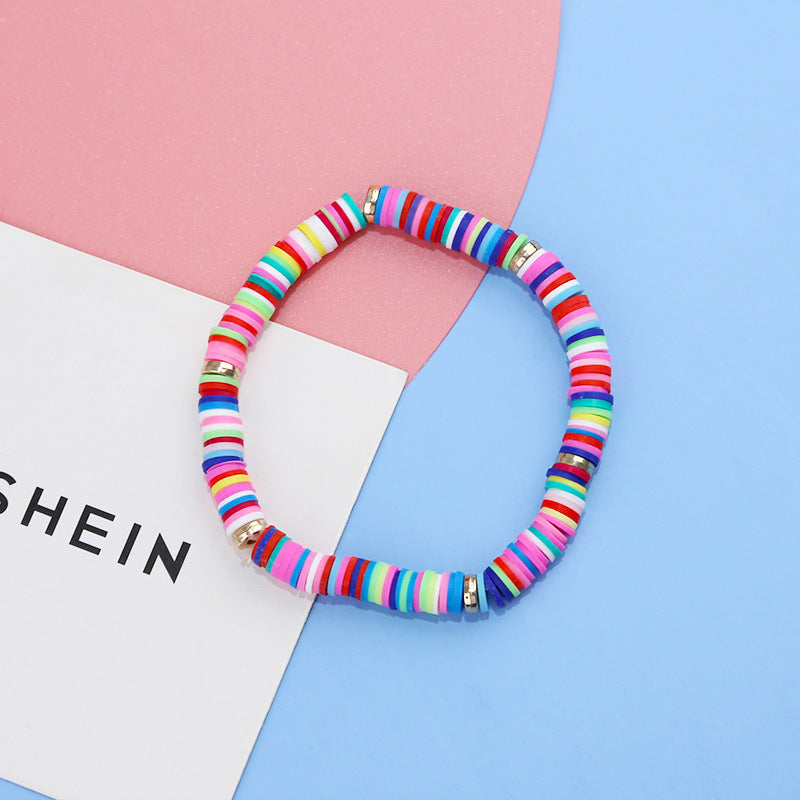 Polymer Clay Beads Bracelet Multicolor